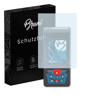 Bruni 2x Folie für Bosch GLM 120 C Schutzfolie Displayschutzfolie