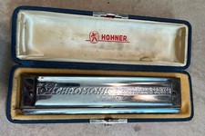 "THE 64 CHROMONICA" MODEL 280/64 "C" BY M. HOHNER  BEAUTIFUL RED STORAGE BOX C