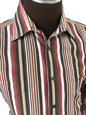 Burberry London Dress Shirt Long Sleeve Button Down Vertical
