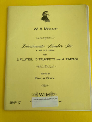 Divertimento nr 6 KV188, Mozart, arr. Ph.Bleck, 2 flety, 5 trąb, 4 trąbki - Zdjęcie 1 z 3