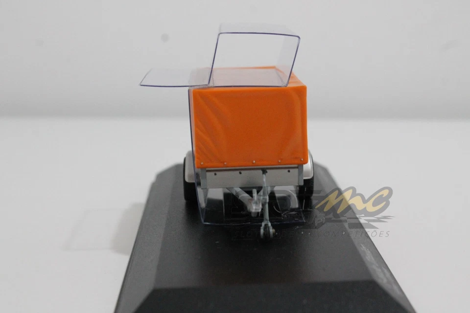 MINICHAMPS 400905221 1-axie trailer w/ canvas Silver/Orange 1/43 #NEW - Image 3 of 4