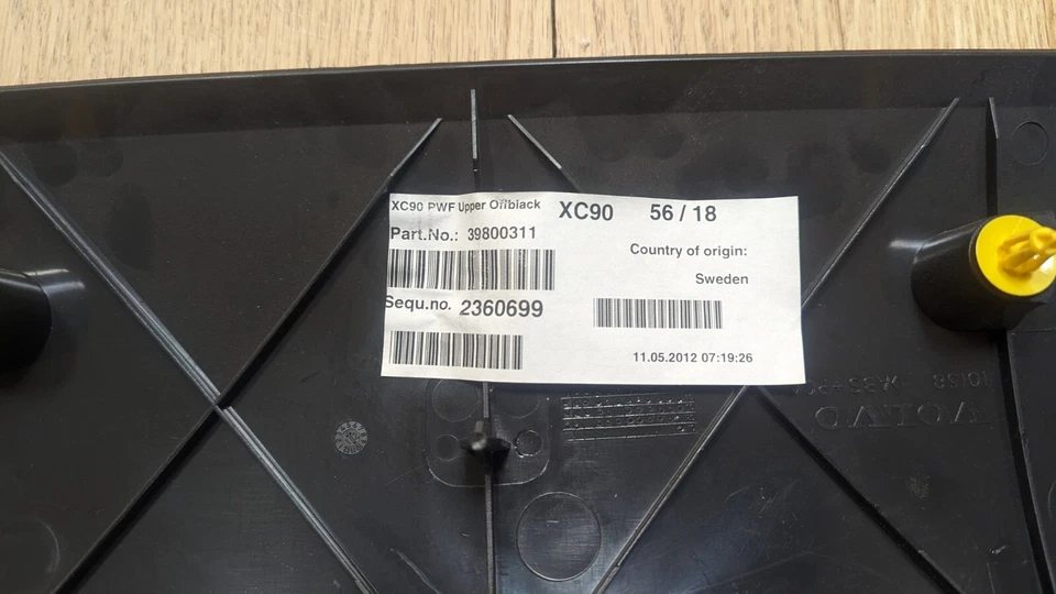 2007-2014 Volvo XC90 Upper Trunk Liftgate Lid Trim Cover 3 Piece Set Off Black - Image 4 of 4