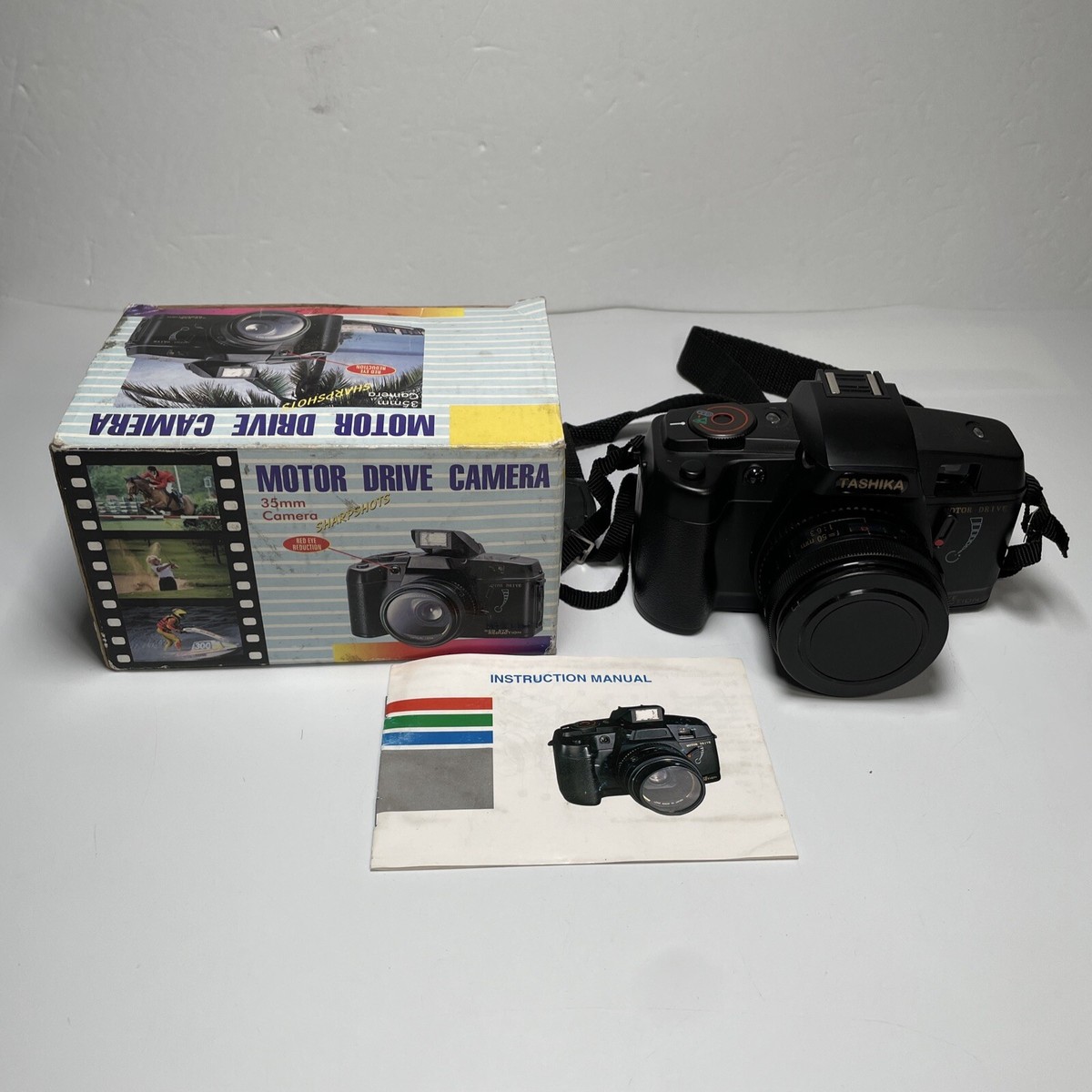 VTG 1980's TASHIKA 35 mm Autowind Motor Drive Camera With Manual
