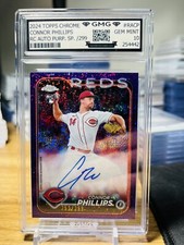 2024 Topps Chrome Connor Phillips Rookie Auto Purple /299 GMG Graded 10 Gem Mint