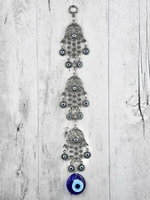 Turkish Greek Blue Evil Eye Mati Protection Elephants Hanging Wall Decoration
