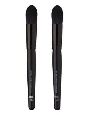 ELF Cosmetics Pointed Foundation Brush, Black - 2 PACK