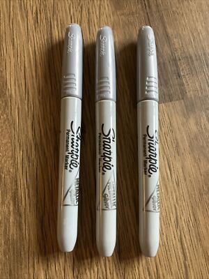 Sharpie Original Classic Fine Point Permanent, METALLIC SILVER Bullet (3 MARKER)