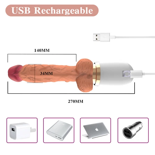 HandsFree-Heating-Thrusting-Dildo-Vibrator-Massager-Sex-Machine-Use-Lubricant-US - Picture 11 of 12