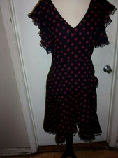 BB Dakota Womens Dress Size 2, 4 or 6 Black w/Red Polka Dots (B4)