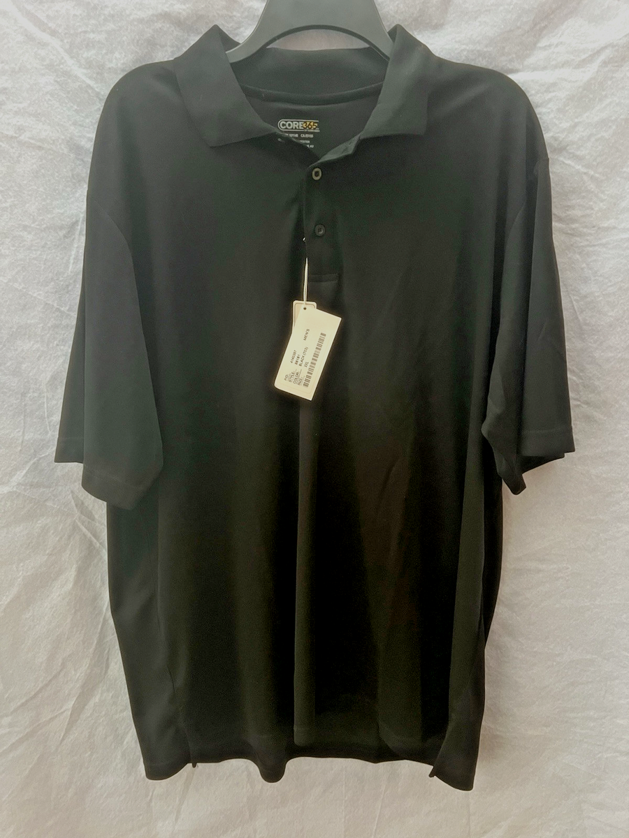 NEW Core 365 BY NORTH END Polo Shirt Mens XXL BLACK Short Sleeve - Main Image
