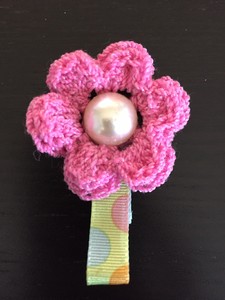 Handmade Crochet Baby Pink Hair Clip For Girls Ebay
