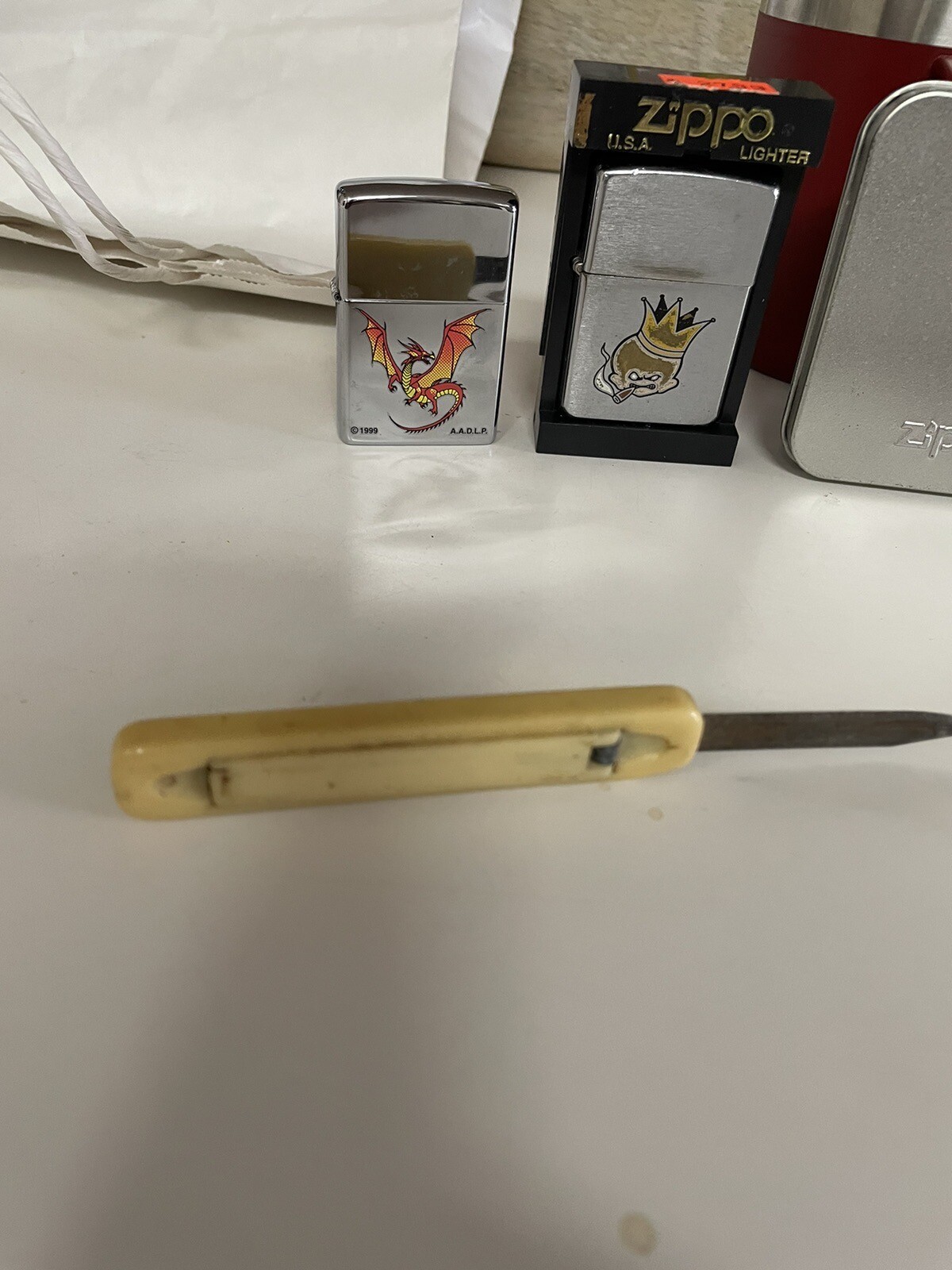 5 Zippo Lighters, 3 Vintage Knives eBay