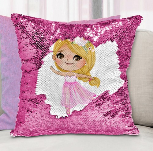 Ballerina Cushion Cover Sequin Throw Pillow - Personalised - Picture 10 of 12