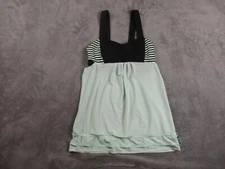 Lululemon Run Back on Track Tank Top Women 4 Mint Moment Black Classic Stripe
