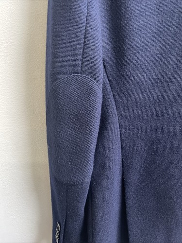 Joseph Abboud Blau Wollmischung Jacke Reißverschluss Einsatz 42 Kurz Ellenbogen Patch Slim Fit - Bild 4 von 13