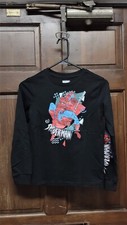Marvel Spider-Man Black Long Sleeve T-Shirt Logo On Sleeve Boys Size M 8 NWOT