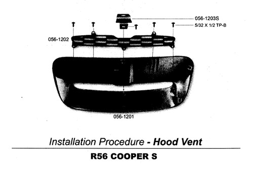 Se adapta a Mini Cooper S R55 R56 R57 R58 R59 capó negro cuchara de ventilación de admisión de aire - Imagen 4 de 6