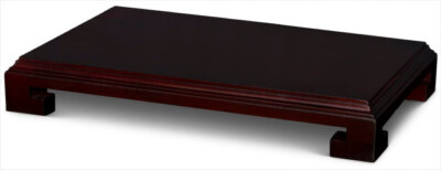US Seller - 14 x 8.5 Inch Dark Brown Wooden Rectangular Chinese Stand