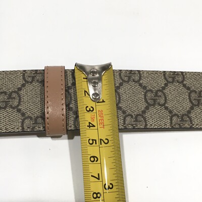 美品✨グッチ　 GGパターン ベルト ベージュ/ブラック　シュプリーム Gucci Supreme Belt GG Buckle -Ebony / Beige -Women size 90
