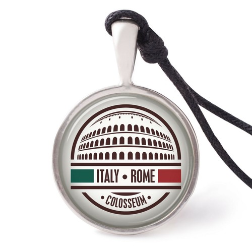 Cities Travel Stamps Necklace Pendants Pewter Silver Jewelry Jewelry JNP - Picture 6 of 10