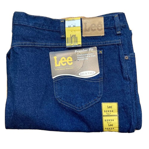 Lee 52 x 34 Men's Big & Tall Regular Fit Straight Leg Jean PEPPER WASH NWT