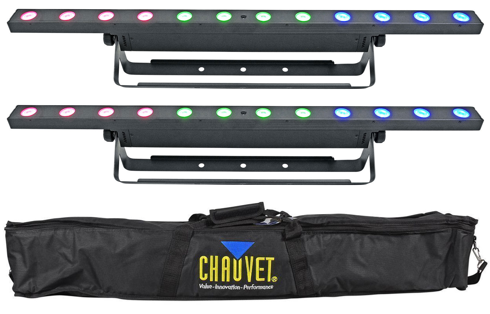 (2) Chauvet DJ COLORband Q3BT ILS RGBA DMX Wash Light Stripes с Bluetooth + сумка