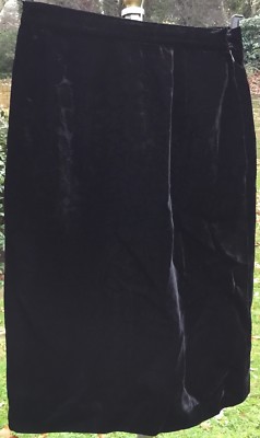 Vintage 80s VALENTINO 'Night' Black Velvet Skirt 8/10 W27” Italian - Main Image