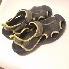Crocs Gray and Yellow Sandals 9M