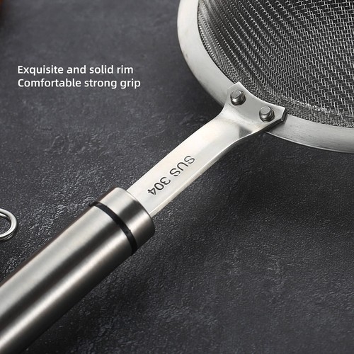 Colino a Rete Fine in Acciaio Inox 304 per Cucina, Colino-Skimmer con Ha... - Foto 5 di 7