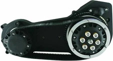 Black 2” Inch Old School Open Belt Drive Primary Harley Softail Evo TC8 1990-2