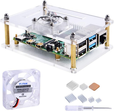 Geeekpi Acrylic Case for Raspberry Pi 4 Model B & Raspberry Pi 3 Model B+, Pi Ca