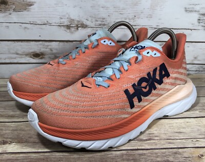 Hoka One One Mach 5 Shoes Womens Size 9 Peach Running Athletic Training Jogging