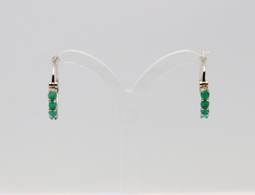 Pendientes De Esmeralda Elegantes En Plata 925 Celeron Joyería Azul Regalo - Imagen 4 de 4