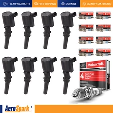 8x Motorcraft Spark Plug + Ignition Coils fit Ford E350 E250 Lincoln 5.4L SP479