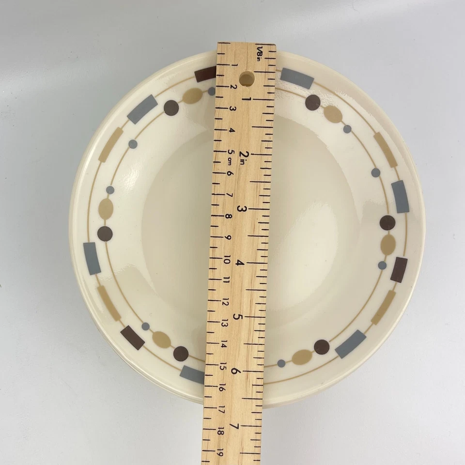 Corelle Vitrelle Cream 6.75" Bread Plate Red Blue Geometric Border USA Replace - Image 4 of 4