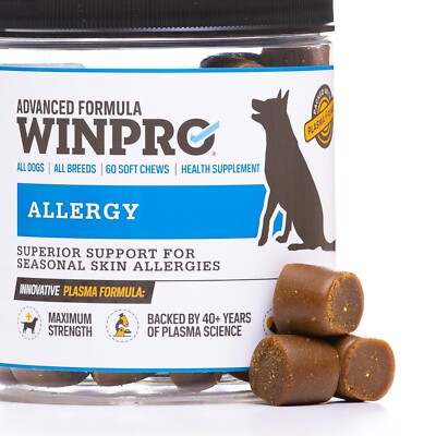 Natural Blood Protein Supplements for Dogs Providing Relief from Itchy, 60 Chews