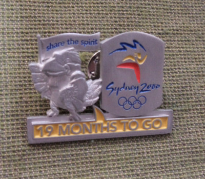 #P314.  SYDNEY 2000 OLYMPIC COUNTDOWN PIN - 19 MONTHS TO GO