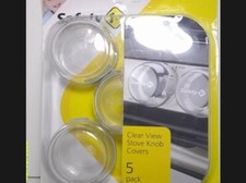 Safety 1st Clear Stove Knob Hinged Covers- 5 PACK- New Unopened