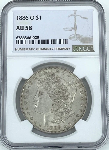 RARE-----1886-O NGC AU 58 Morgan Silver Dollar