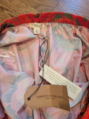 CHRISTIAN SIRIANO New York Multicolr Tropical Print Orange Maxi Full Skirt L NWT - Picture 3 of 4