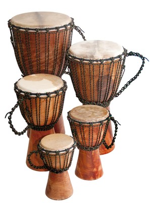 Djembe Beginner Plain,10'' tall, 5-6'' head
