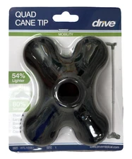 Drive QUAD CANE TIP FREE Standing fits 3/4" diameter shaft BLACK RTL10351