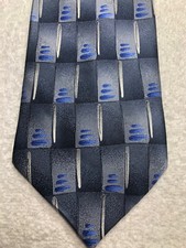 J GARCIA MENS TIE GRAY BLUE WHITE 3.75 X 60