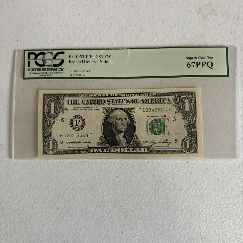 fancy serial number one  dollar bill Partial Ladder PGCS 67 PPQ - Image 4 of 4