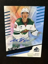 22-23 UD SP Game Used Hockey Rookie Auto New Grooves NG-1 Matt Boldy