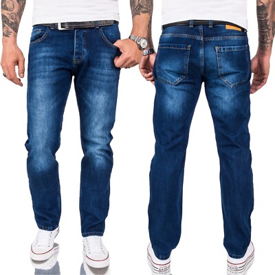 Herren Jeans Hose Comfort Fit Jeans Hosen Blau Männer Jeans Denim W29-W46 NEU