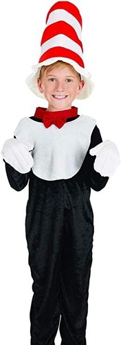Kids Cat Costume in a Hat Boys Girls Mr Tom Black Cat Suit S - XL Halloween - Picture 2 of 5