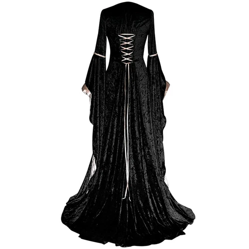 Medieval Renaissance Costume Velvet Long Dress Gothic Victorian Gown Cosplay - Picture 8 of 24