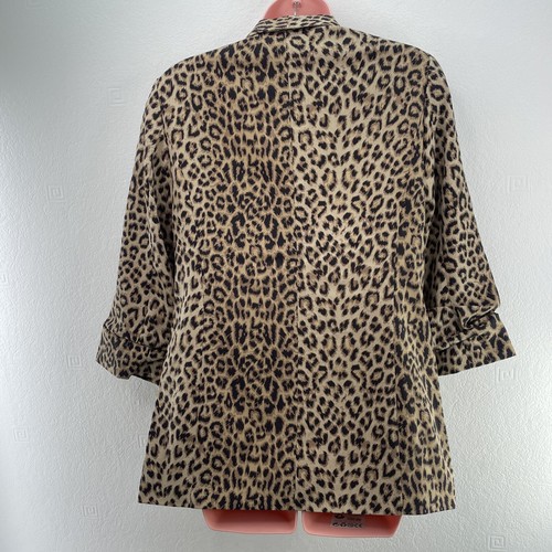 Pieces Leopard Print Blazer, 3/4 Sleeve, Size M, Natural Brown, RRP £43 - Picture 9 of 15