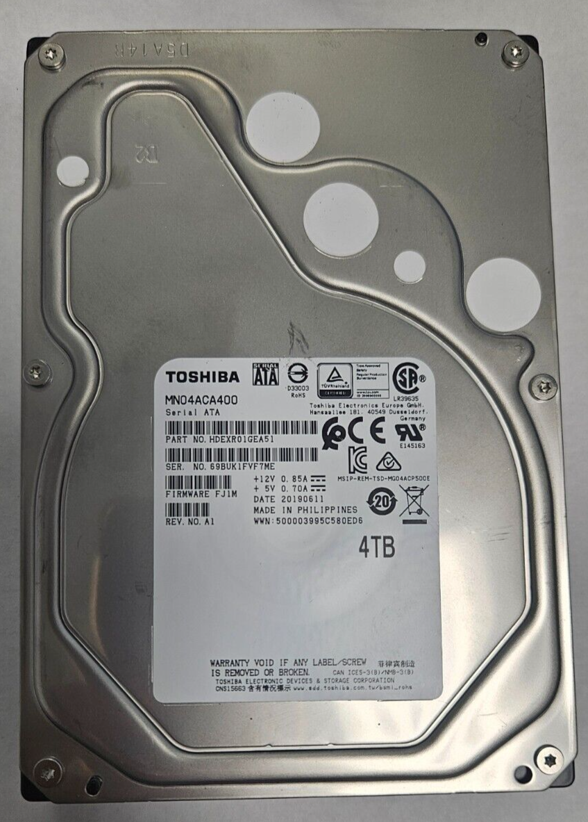 Toshiba 4TB, SATA 3, 3.5'' Internal Hard Drive (MG03ACA400